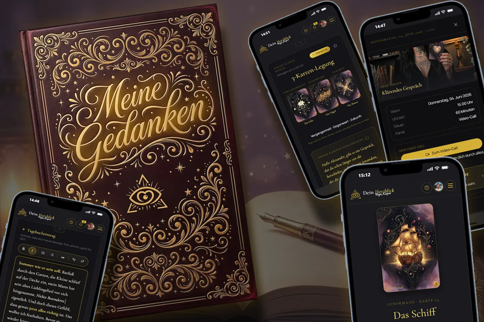 Dein Tagebuch „Meine Gedanken“ und die App auf dem Handy
